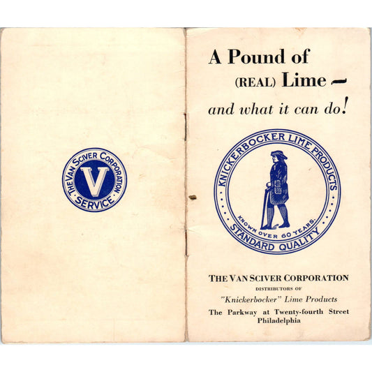 Vintage Info Brochure A Pound of Lime - And What it Can Do Van Sciver Corp SE5