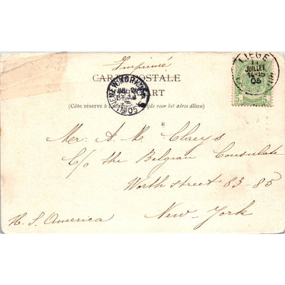 International Exhibition of Liége 1905 View of Fragnée bridge Postcard TJ9-P1