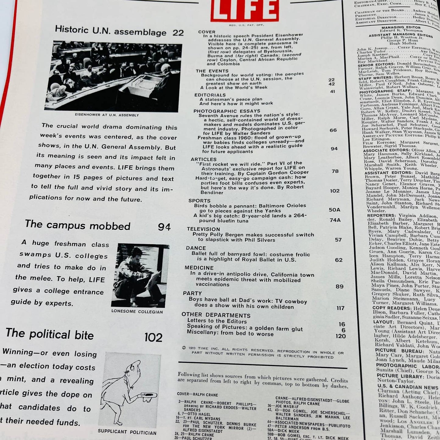 October 3, 1960 LIFE Magazine - EISENHOWER'S SPEECH AT THE U.N. TA4