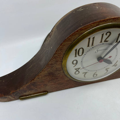 1930s Sessions Mahogany Wood Mantle Clock Model 2W Electric As-Is TH4