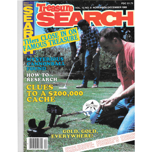 Treasure Search Magazine 1985 Dec/Nov Metal Detecting Gold Diamonds M2