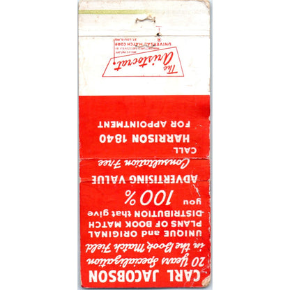 Universal Match Corp Carl Jacobson Kansas City MO Advertising Matchbook MM9-4