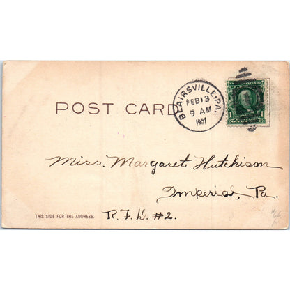 1907 Best Wishes Blairsville PA Original Postcard P2-5