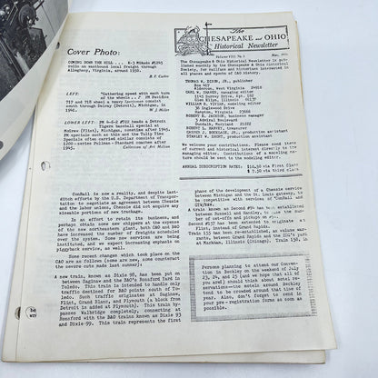 1976 May Chesapeake and Ohio Historical Newsletter C&O RR Thomas Dixon WV M1-2