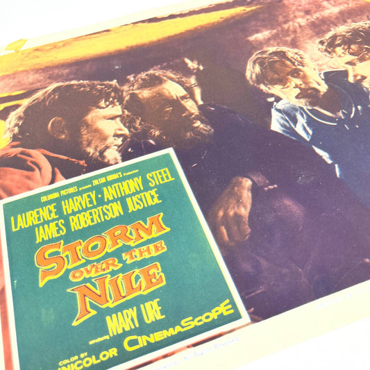 1956 Storm Over the Nile Lobby Card Laurence Harvey Anthony Steel #5 FL4