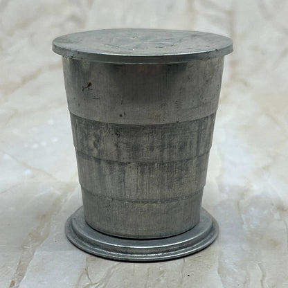 Vintage Tin Collapsible Drinking Cup with 6 Pointed Star on Lid TC5-S3