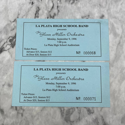 1996 LaPlata High School Band Presents Glenn Miller Orchestra Tickets SE8