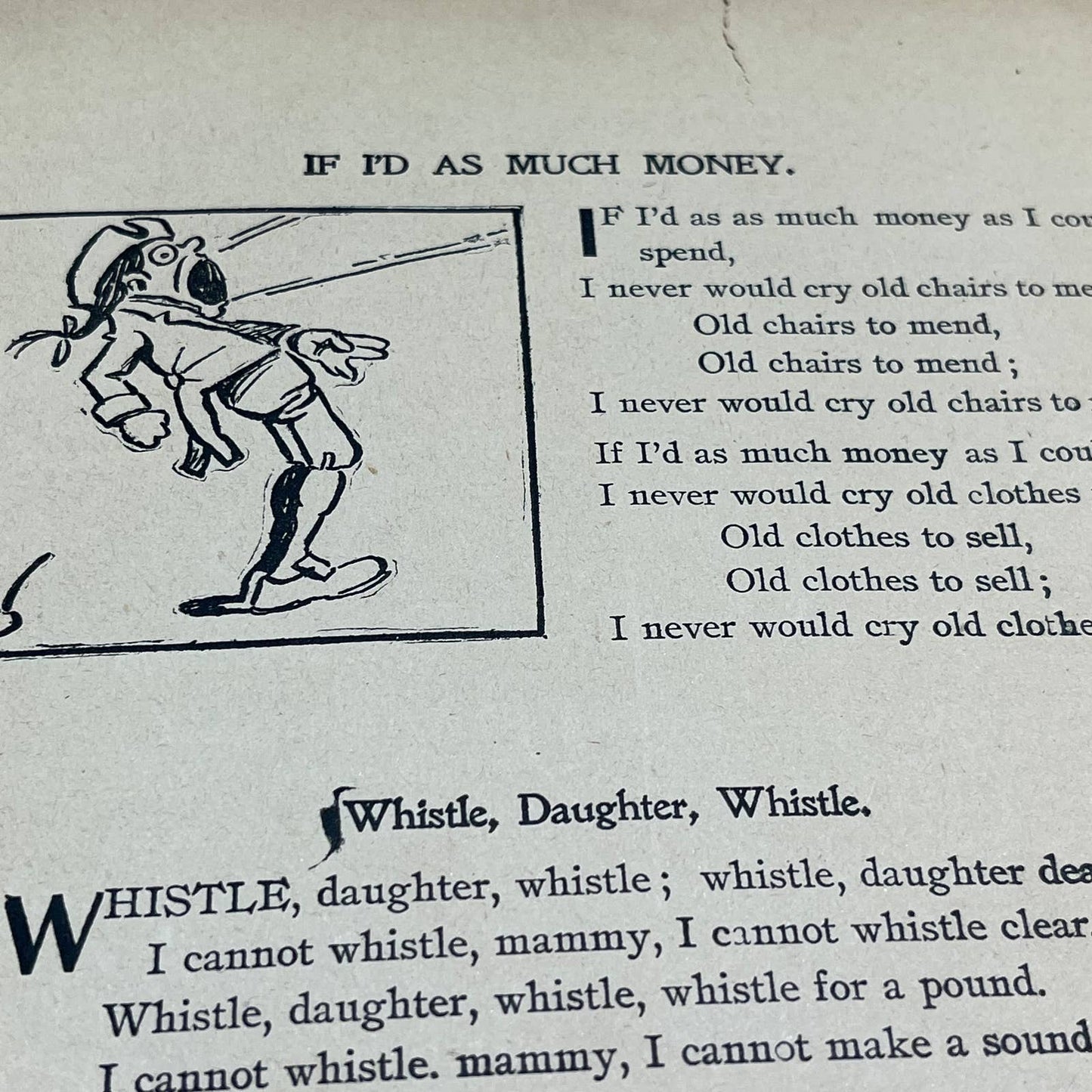 Antique Victorian 1901 Book Mother Goose Rhymes Funny Pictures For Little Folks