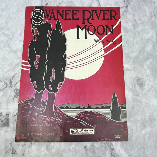 Swanee River Moon Waltz H. Pitman Clarice 1921 Sheet Music TK2-SM4