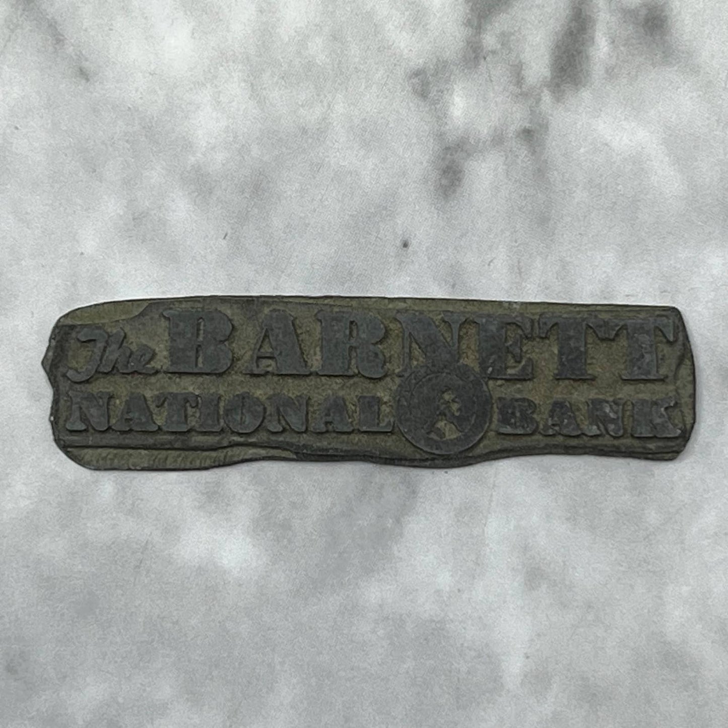 Vintage Letterpress Printers Block Plate The Barnett National Bank SE830