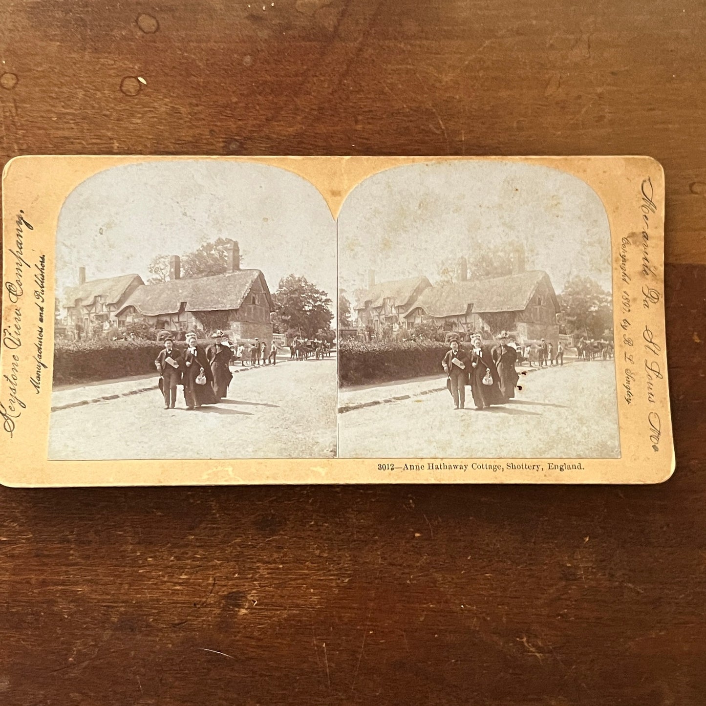 Anne Hathaway Cottage Shottery England Antique Stereoview Card H2-4