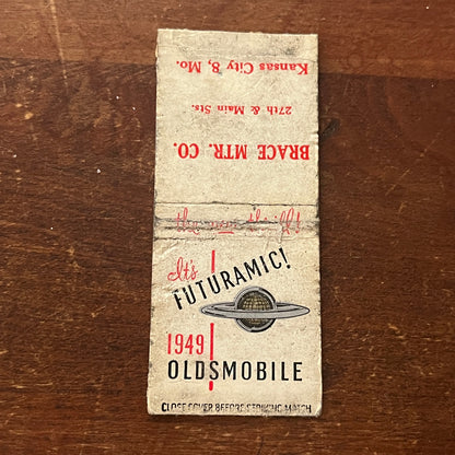 1949 Brace Motor Co Oldsmobile Kansas City Advertising Matchbook MM9-3