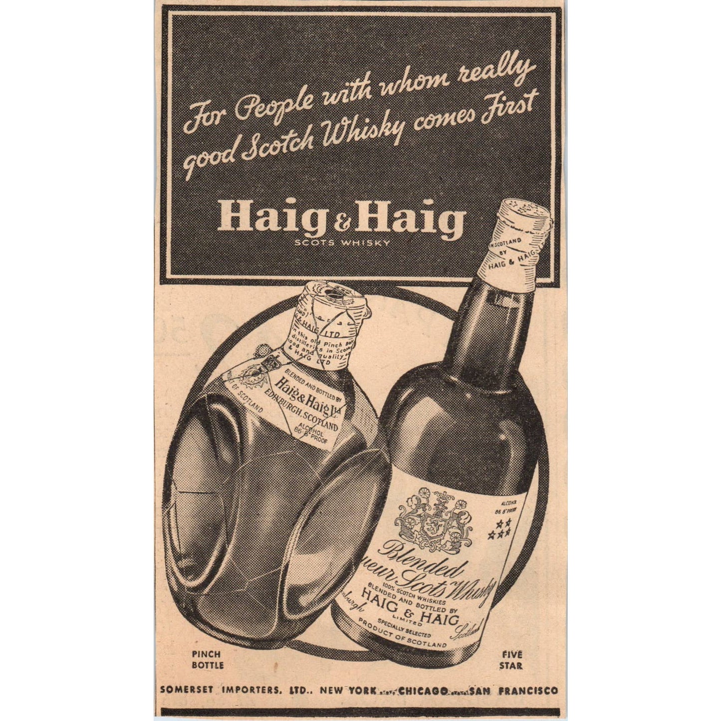 1935 Minneapolis Journal Newspaper Ad Haig & Haig Scots Whiskey FL5-3