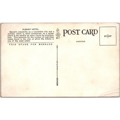 Albany Hotel Denver Colorado Original Postcard P2-6