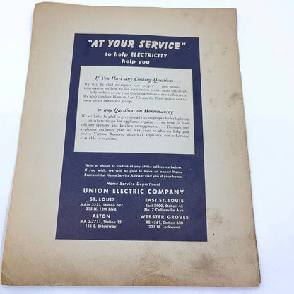 1920s The Freezing Preservation of Foods Booklet Union Electric Company TF7