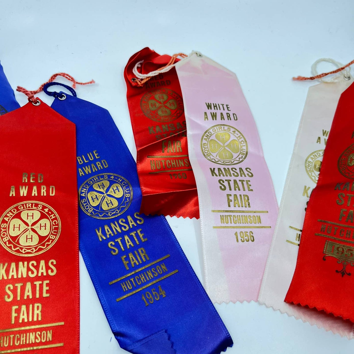 1950s Lot of Prize Ribbons Kansas State Fair 4-H Fair Hutchinson Kansas TA3-4