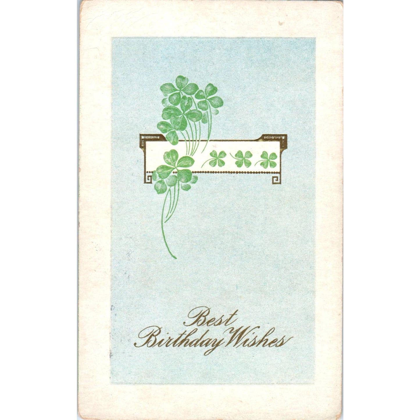 1920 Winsch Back Birthday Four Leaf Clover - Original Postcard TJ7-RP3