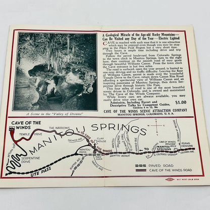 Vintage 1950s Manitou Colorado Cave of the Winds Brochure EA1-2