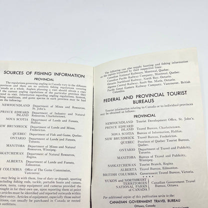 1950s Game Fish in Canada Booklet Canadian Government Travel Bureau SC9