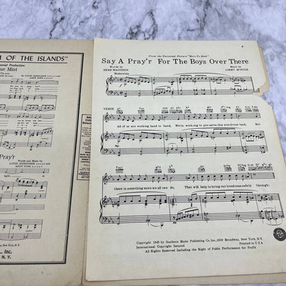 1943 Say A Prayer For The Boys Over There Hers To Hold Piano Sheet Music TH1