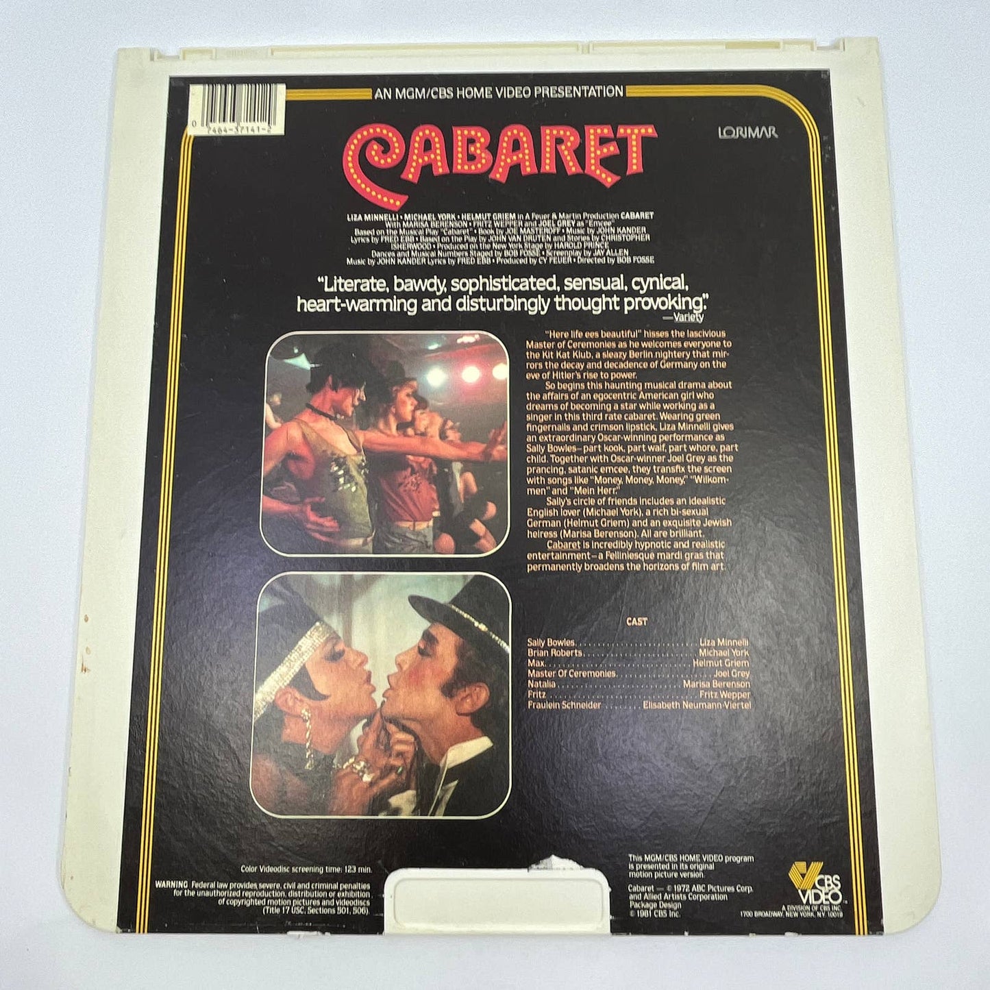 Cabaret Liza Minnelli - CED VideoDisc TG2