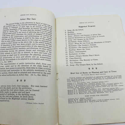 1922 Arbor Day Manual for Oregon Schools JA Churchill TD7