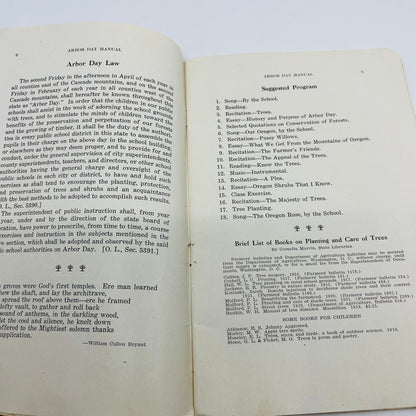 1922 Arbor Day Manual for Oregon Schools JA Churchill L4-3