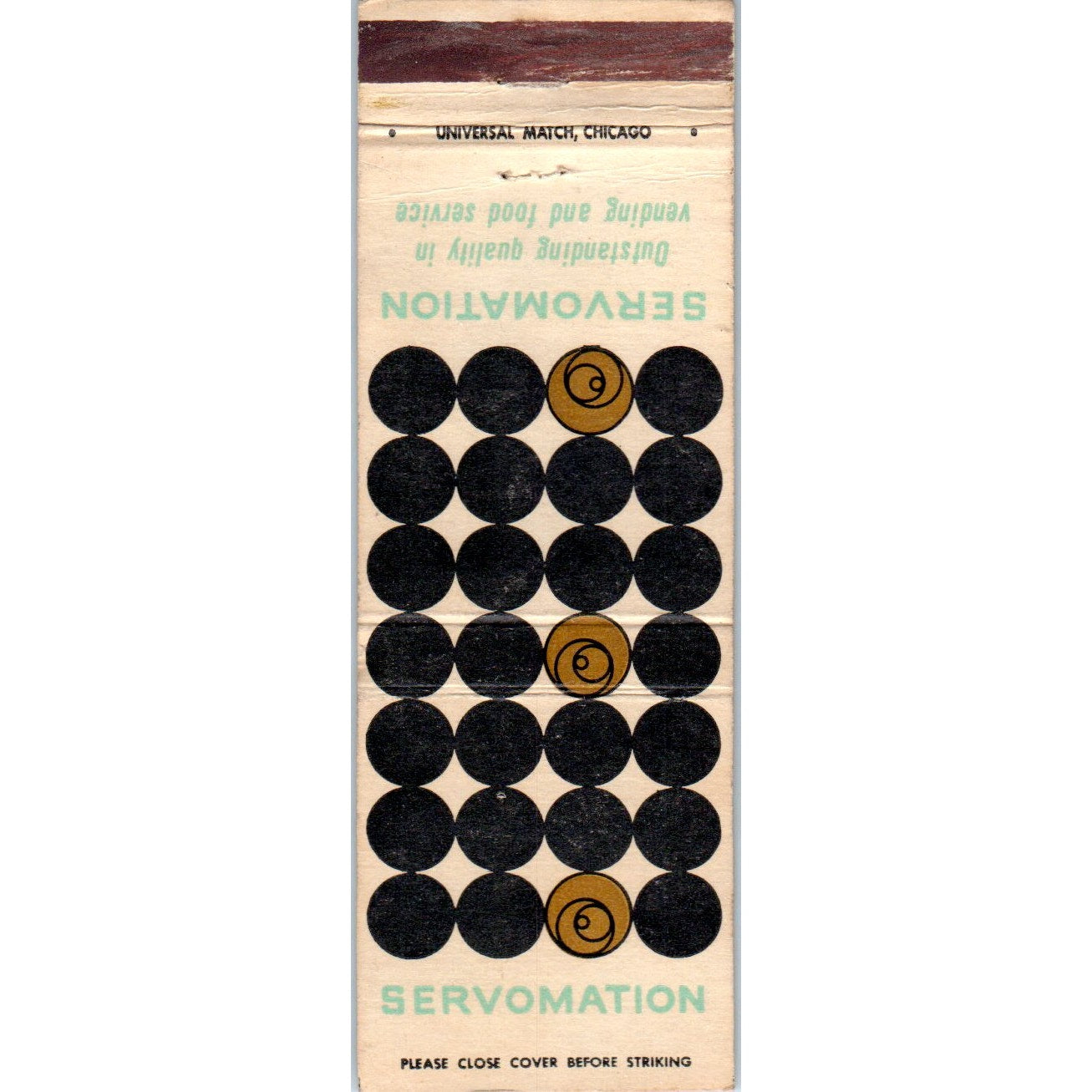 Servomation Vending & Food Services Advertising Matchbook Cover MM9-9