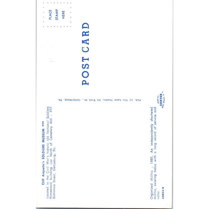 Cliff Arquette's Soldiers Museum Organized Militia Original Postcard TK1-P18
