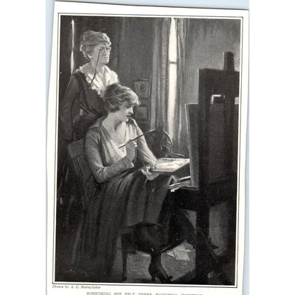 c1920 Harper's Print - Something She Felt There, Haunting, Insistent TD8-H1