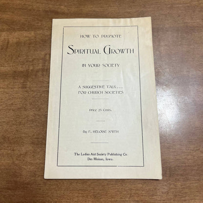 1930s Tract Promote Spiritual Growth in Your Society F. Heloise Smith Des Moines IA A8