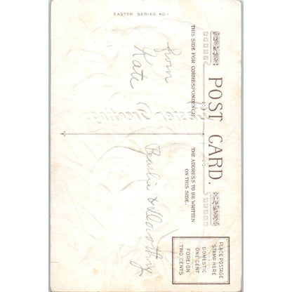 Easter Lilies Face in Flower Winsch Back Embossed c1910 Original Postcard TK1-27