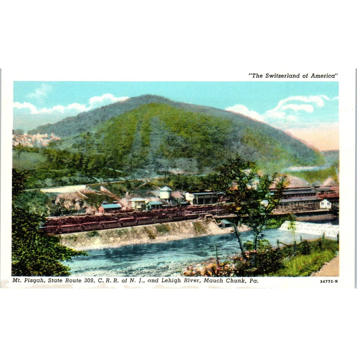 Vintage Postcard Mt. Pisgah Route 309 Lehigh River Mauch Chunk PA TD9-P1