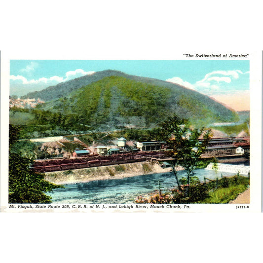 Vintage Postcard Mt. Pisgah Route 309 Lehigh River Mauch Chunk PA TD9-P1