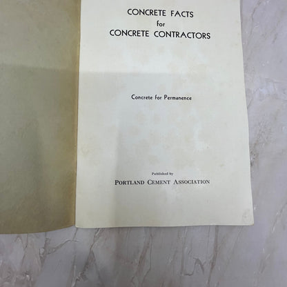 Concrete Facts for Contractors Miami Cement Portland Cement Assn Booklet TJ9