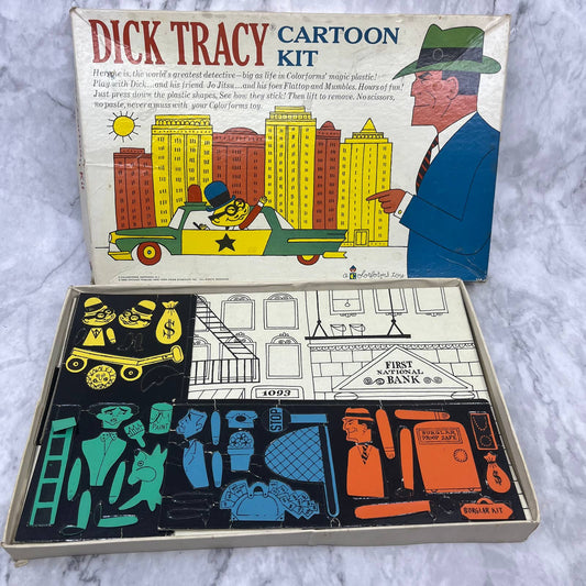 Vintage 1962 Dick Tracy Cartoon Kit Colorforms Set TJ7