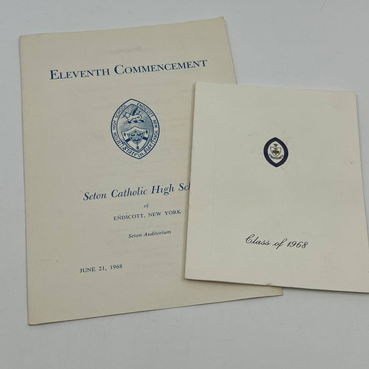 1968 Seton Catholic School Commencement & Invitation Betty Adamik Endicott NY D3