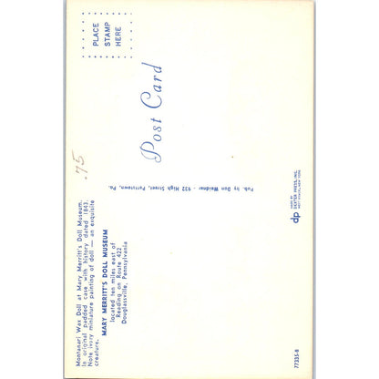 Montanari Wax Doll Mary Merritt's Doll Museum Douglassville PA Postcard PB4