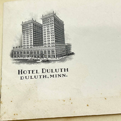 1920s Hotel Duluth Envelope & Letterhead Schroeder Hotels Duluth MN SC9