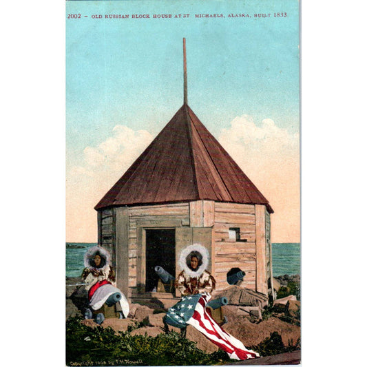 Old Russian House at St. Michael Alaska Original Postcard TK1-30