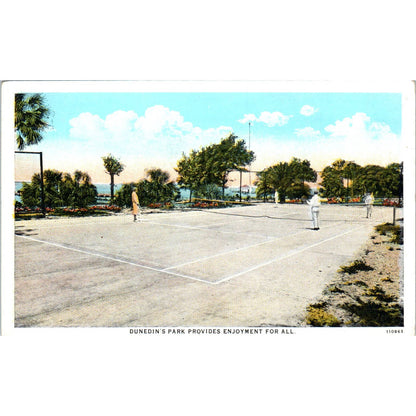 Tennis Courts at Dunedin's Park Original Postcard TK1-23