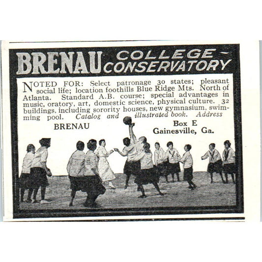 Brenau College Conservatory Gainesville Georgia - 1921 Original Ad TJ7-S7