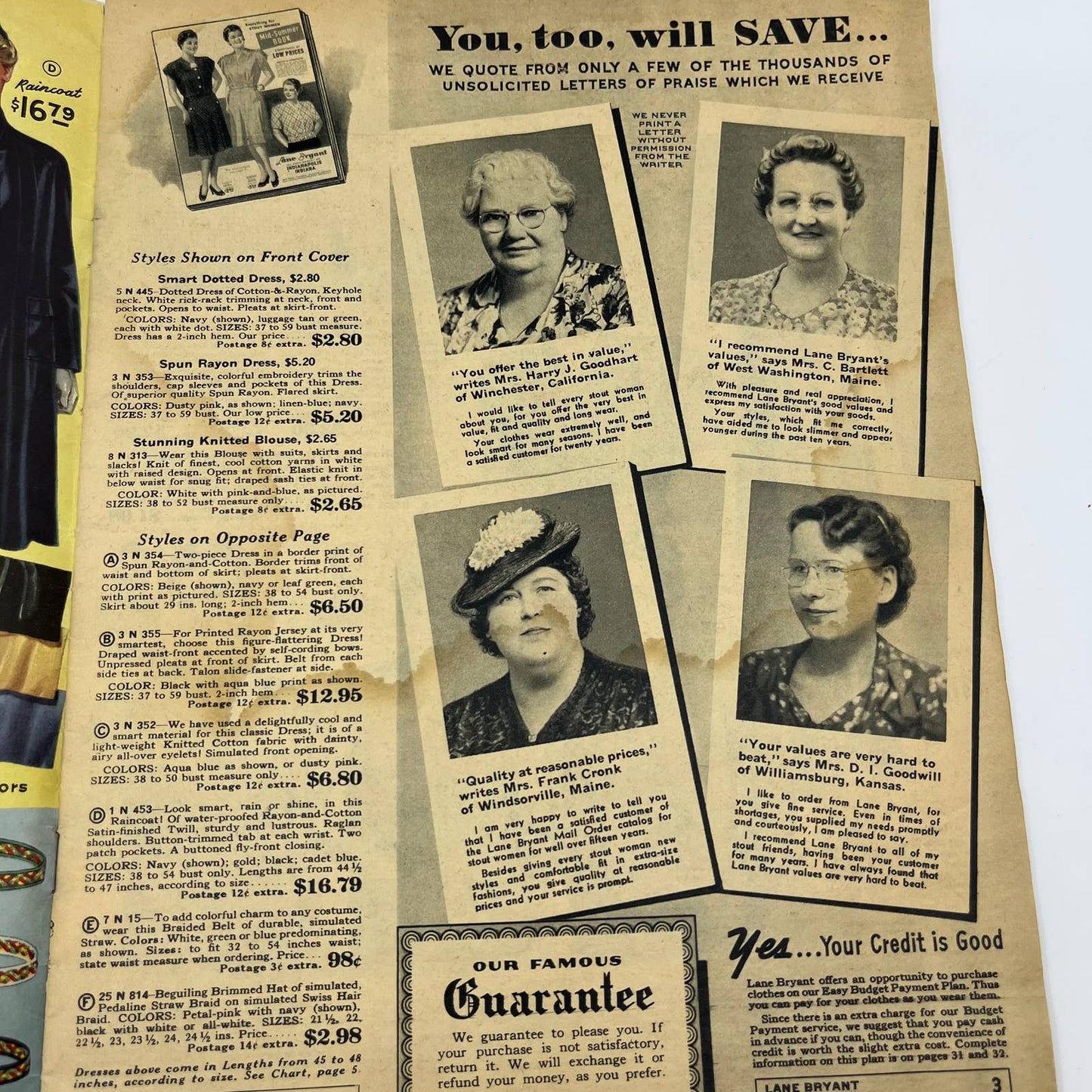 1946 Lane Bryant Catalog Fashions For Stout Women - Smart and Slimming TH8