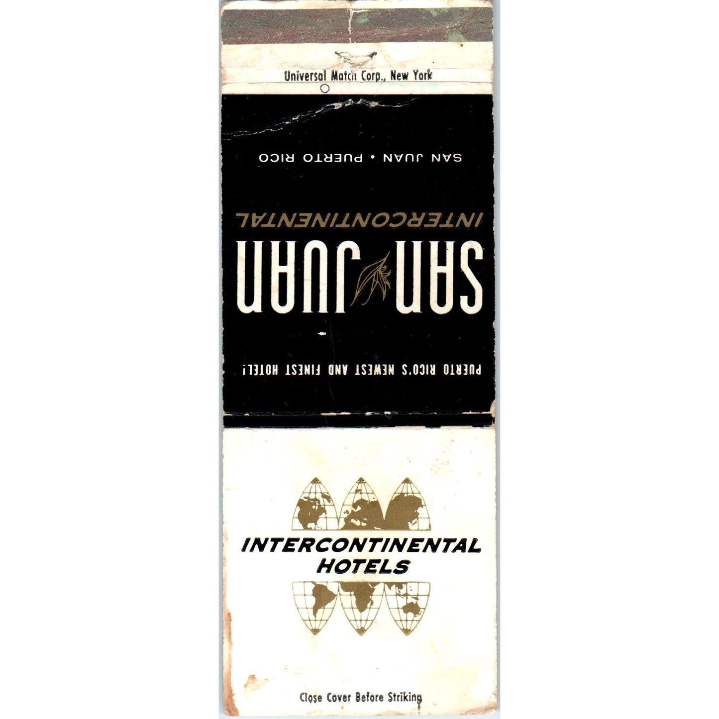 San Juan Intercontinental Hotel Puerto Rico Advertising Matchbook Cover MM9-7