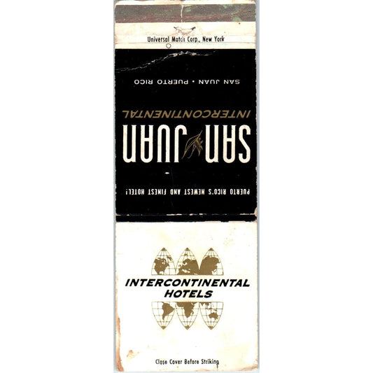 San Juan Intercontinental Hotel Puerto Rico Advertising Matchbook Cover MM9-7