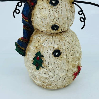 Vintage Merry Frosty Snowman Resin and Metal Figurine 6” TB9