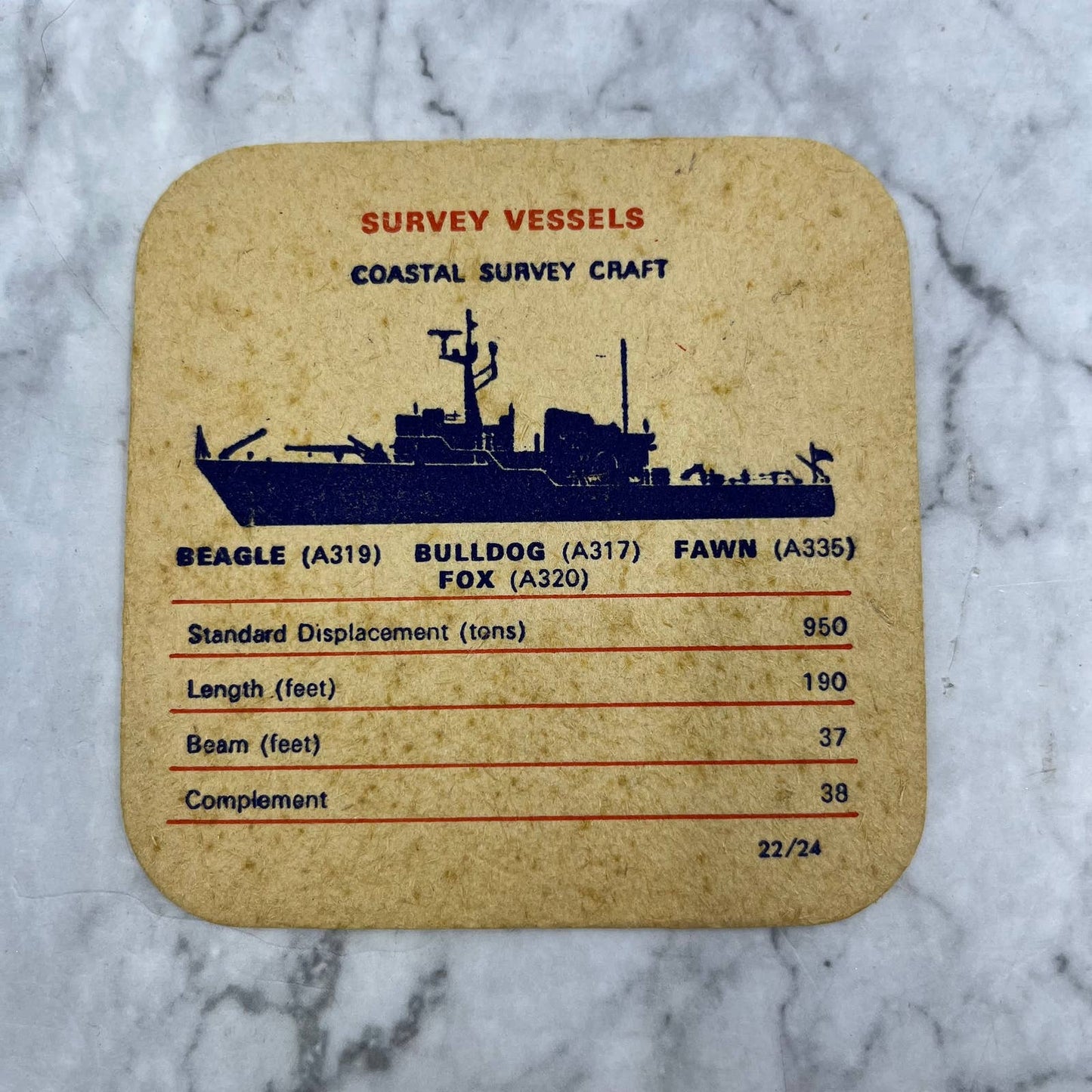 Ships Of The Royal Navy No.22 In A Set Of 24 SURVEY VESSELS Coastal Coaster SE7