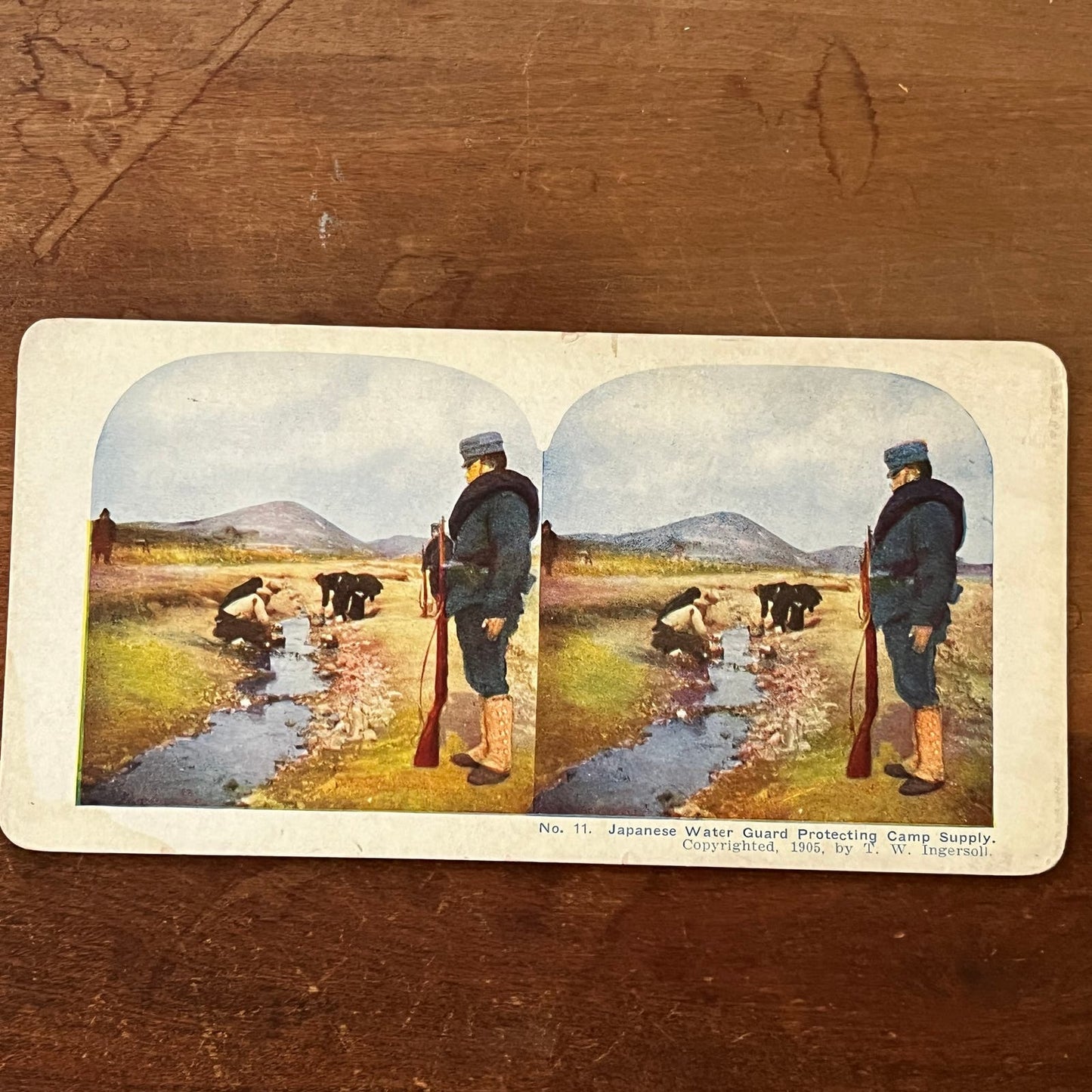 Japanese Water Guard 1905 Antique Stereoview Card TJ9-V4