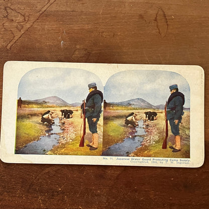 Japanese Water Guard 1905 Antique Stereoview Card TJ9-V4