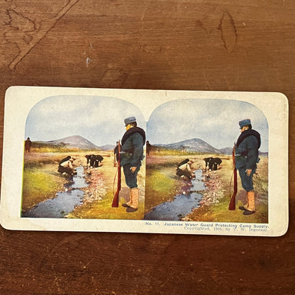 Japanese Water Guard 1905 Antique Stereoview Card H2-3